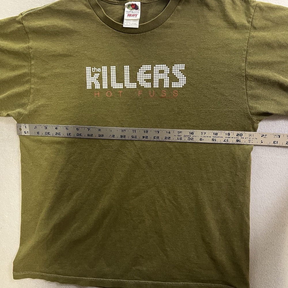 Vintage Y2K The Killers Hot Fuss 2004 Dots T-Shirt Adult Size Large Green - Picture 4 of 8